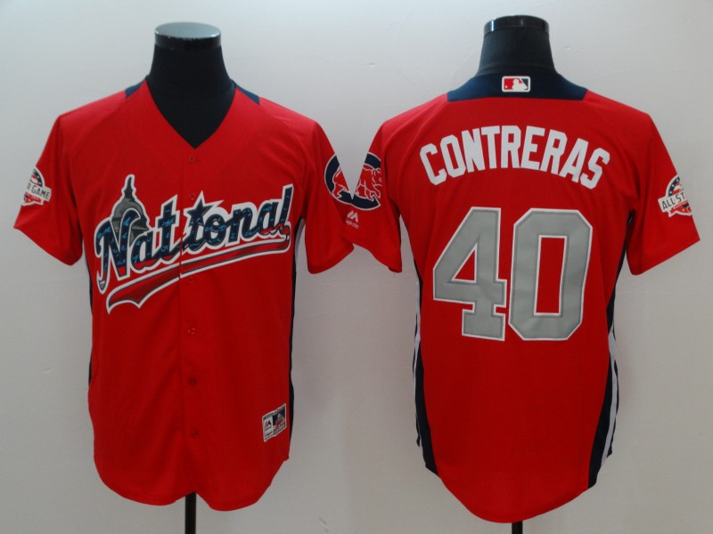 Men Chicago Cubs #40 Contreras red Game 2018 All star MLB Jerseys->chicago cubs->MLB Jersey